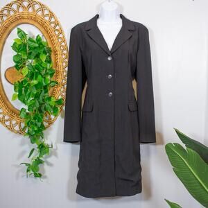 Julian Taylor Black Long Blazer Dress Tailored Minimalist USA Made | True Winter